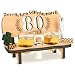 Produktbild Brynnberg Schnapsbank mit Jahreszahl - Holz Lorbeerkranz mit Zahl Gravur - Geschenk zum 80 Hochzeitstag Paar Jahrestag - Geburtstag und Pärchen Geschenke Idee - mit 2 Gläsern und Jahre 1943-2023