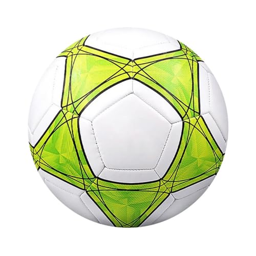 Mateju Balón Fútbol Talla 5, PVC Engrosado Pelota de Fútbol para Entrenamiento y Competición, Balones Futbol Exterior e Interior con Inflador Regalo para Niños y Adultos (Estrella Verde)