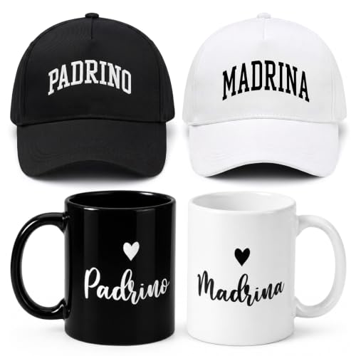 Twistover 4 Pcs Godparents Proposal Gift, Baseball Caps & Coffee Mugs Set by Twistover - Used condition - US$20.39