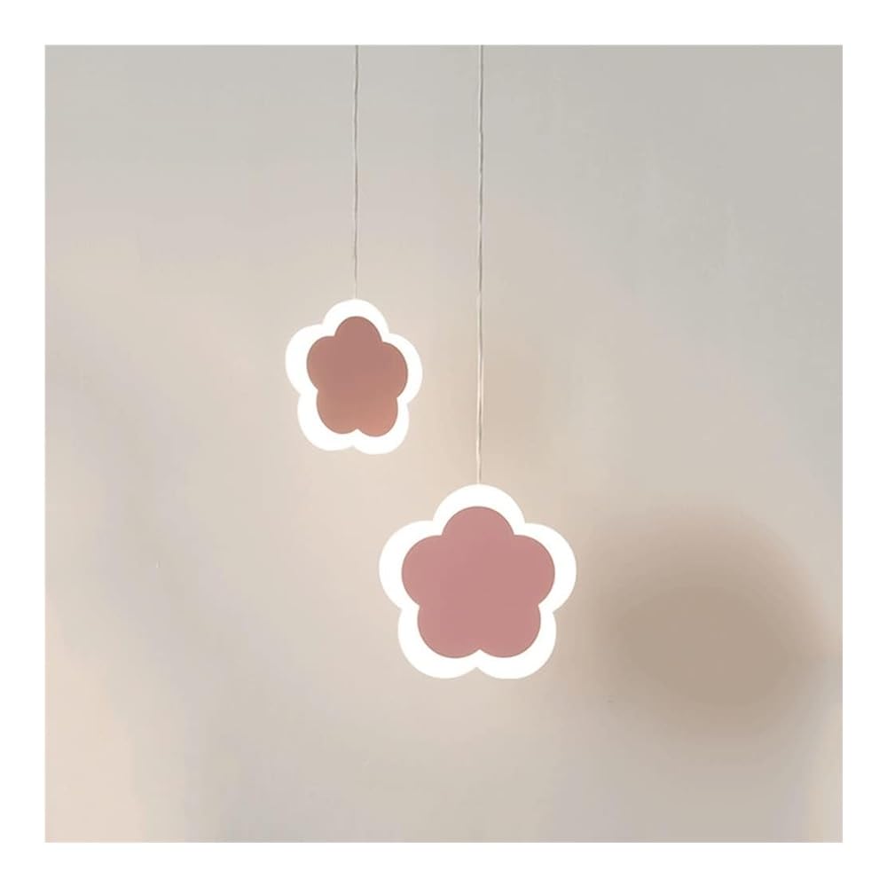 Lustre fleur double tête avec éclairage réglable 3 couleurs pour chambre enfant