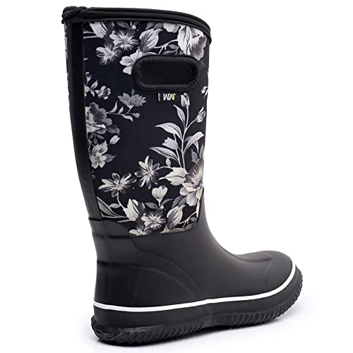 Wtw Women's Rubber Rain Boots - Mid Calf Waterproof Insulated Neoprene Muck Boots Outdoor Hunting Barn Boots For Women #TOP5