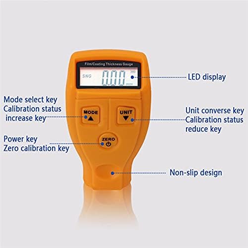 Thickness Meter Car Paint Thickness Gauge Portable Paint Coating Meter with LCD Display thickness measurement Instruments Meter Tester Gauge Tester (Color : White)