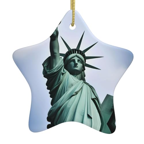 Christmas tree Ceramic hanging Star Pendant YYHWHJDE Statue of Liberty in NYC Prints Decoration...