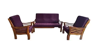 Immanuel Furniture and APHOLSTARY Works 4 Seater Sofa Set for Living Room Wood Material Teak Wood Model Number IMMANUZ017