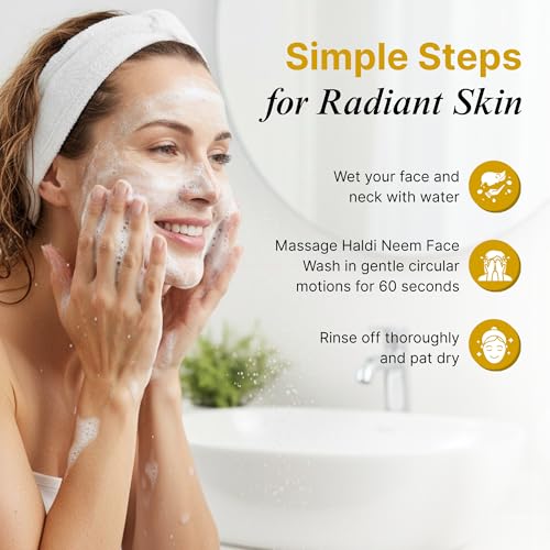 Image of ARISH BIO-NATURAL Haldi Neem Face Wash- 75 ml | Turmeric, Tulsi & Honey | Herbal Anti-Acne Cleanser for Pimples & Blemishes | Deep Cleansing for Oily & Acne-Prone Skin | For Women & Men All Skin Types