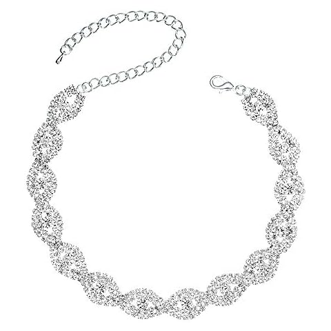 Miraculous Garden Silver Infinity Rhinestone Crystal Choker Necklace Jewelry Gift Cover