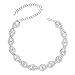 Miraculous Garden Silver Infinity Rhinestone Choker Necklace for Women,Party Wedding Bride Prom Fashion Crystal Jewelry Gift for Her