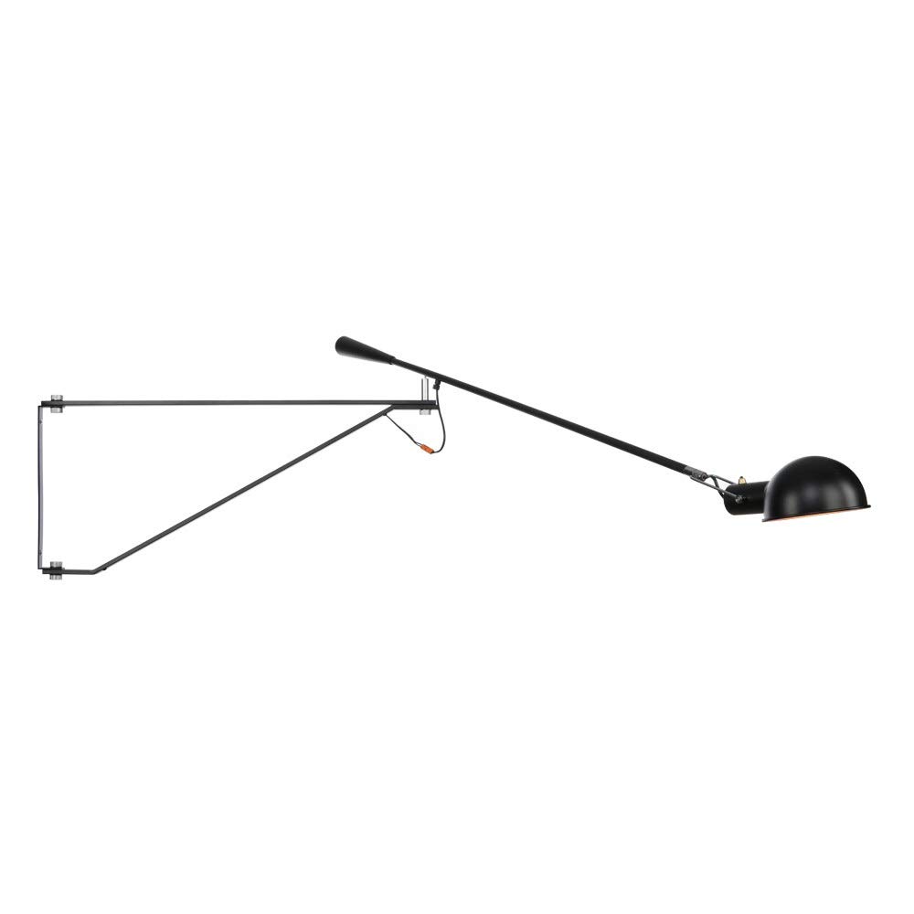Modern Rocker Industry Reading Wall Light Fixture 360° Rotating Light Pole Wall lamp Adjustable 180° Lampshade with Switch Wall Sconce E27 LED Studio Illumination (Color : Black)