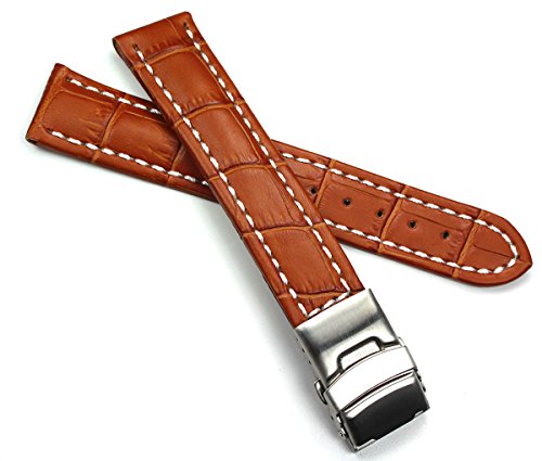 Bracelet de montre cuir 20mm Sulla marron crocodile pour parfaire votre tenue costume
