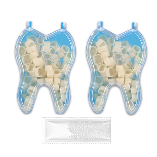 KAFZEL 100PCS Prothèses Dentaires,facette dentaire,Dents Antérieures et Postérieures Dentier Provisoire,Pour les Dents de Devant, les Molaires,Avec 20g Ciment Dentaire(A)