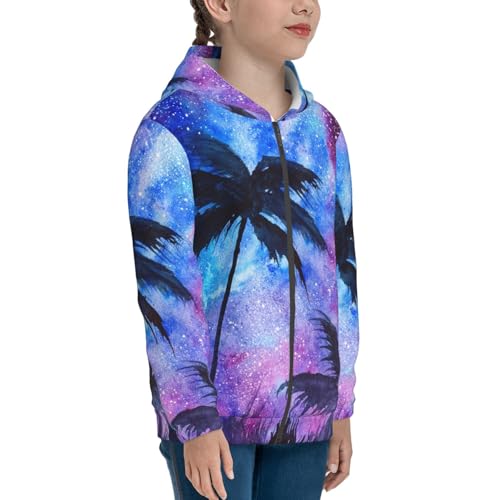Stylized Flowers Kid Hoodies Boys Zip Up Sweatshirts Girls Pullover with Pocket4
