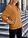 EVALESS Women's Bomber Jacket Lightweight Outwear Fall Fashion Stand Collar Zip Up Jackets Coat with Pockets X-Large Camel
