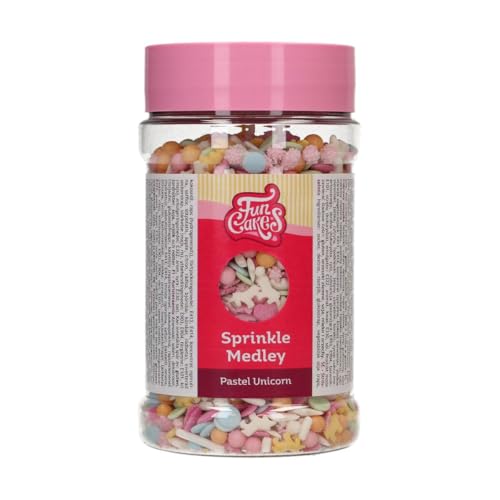FunCakes Sprinkle Medley Unicornio Pastel, Decoraciones de Azúcar, Buen Sabor, Óptimas para Decorar Tartas, Pasteles, Magdalenas, Cupcakes y Galletas, Sprinkle Mix, 180 g