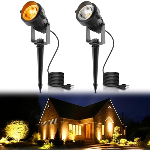 LOHAS Halloween Spotlight Outdoor, Orange LED Spot Lights for Yar...