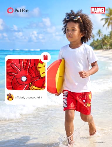 Image of Disney Stitch Spiderman Star Wars Cars Toy Story Mickey Boy Swim Trunks UPF50+Swim Shorts Compression Liner & Quick-Dry 6M-9Y
