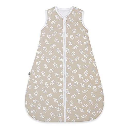 emma & noah Baby Schlafsack 2.5 TOG Strampelsack für den Herbst und Winter in vielen Farben Bio-Baumwolle OEKO-TEX Zertifiziert Schlafsack für Neugeborene (Floral Sand 60 cm)