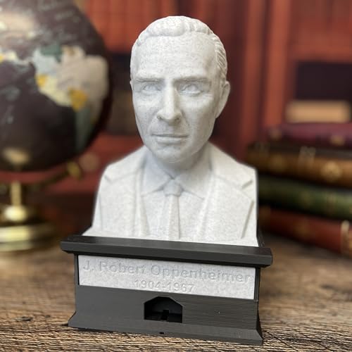 MunnyGrubbers - J Robert Oppenheimer - Talking Busts - Plastic Collectible Toy - Press The Button for a Quote or Fun Fact - (Marble)
