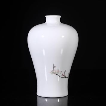 Flower Vase Ceramic Pastel Plum And Bamboo Figure Vase Decoration Living Room Handmade Chinese