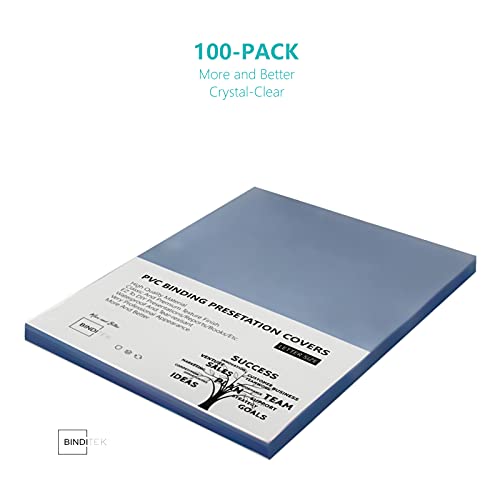 Image of Binditek 10 Mil PVC Binding Covers, 8.5 x 11 Inches, Clear, 200 Pack
