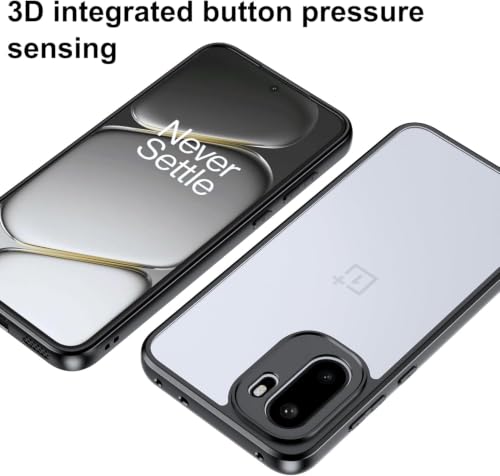 Image of VONZEE Clear Back Case Cover for Oneplus 15R 5G | Shockproof Design | Hard Back Cover Case for Oneplus 15R 5G (PC & TPU, Black)