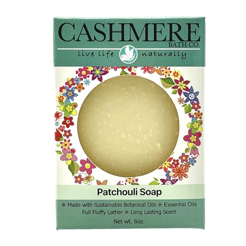 Cashmere Bath Handmade Cold Process Bar Soap - Soothing Natural Soap | Cleansing and Moisturizing Properties | Natural | Vegan | Full Fluffy Lather | 6oz (Patchouli)