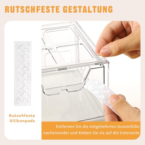 Stebopum Stapelbare Schubladenbox Kosmetik Organizer mit 3 Schubladen – Ansicht 5