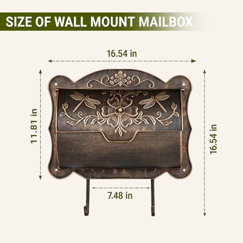 Wall Mount Mailbox with Newspaper Holder, Upgraded Embossed Vintage Mailbox by Ironlux - Used condition - Image 2