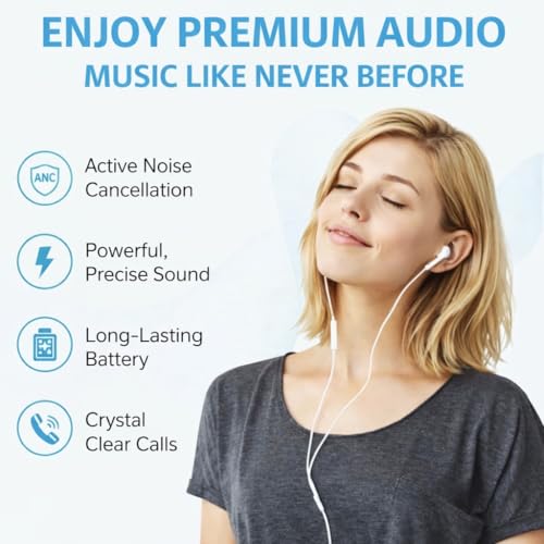 Image of Original for iPhone Light-ning Durable Lightning Earphones with Tangle-Resistant Cable and HD Audio for 11, 13,14, 12, Rich Bass and Clear Calling (White)