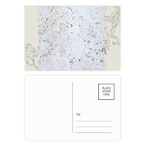 Jeu de cartes postales au motif de mur blanc rugueux et surface de fleur multicolore