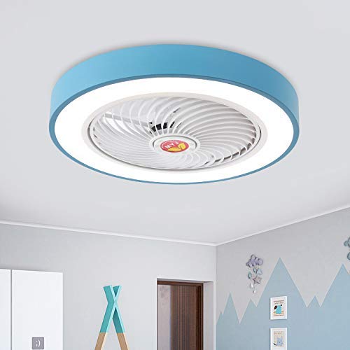 KXEcoLife Modern Ceiling Fan lamp with Lighting LED Light 19.5" Wind Speed 40W Hanging Chandelier for Bedroom Living Room Dining Room, Grey Comfortable anniversary