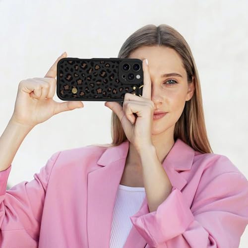 Coque iPhone 16 Pro Max léopard avec dragonne et support silicone - 6