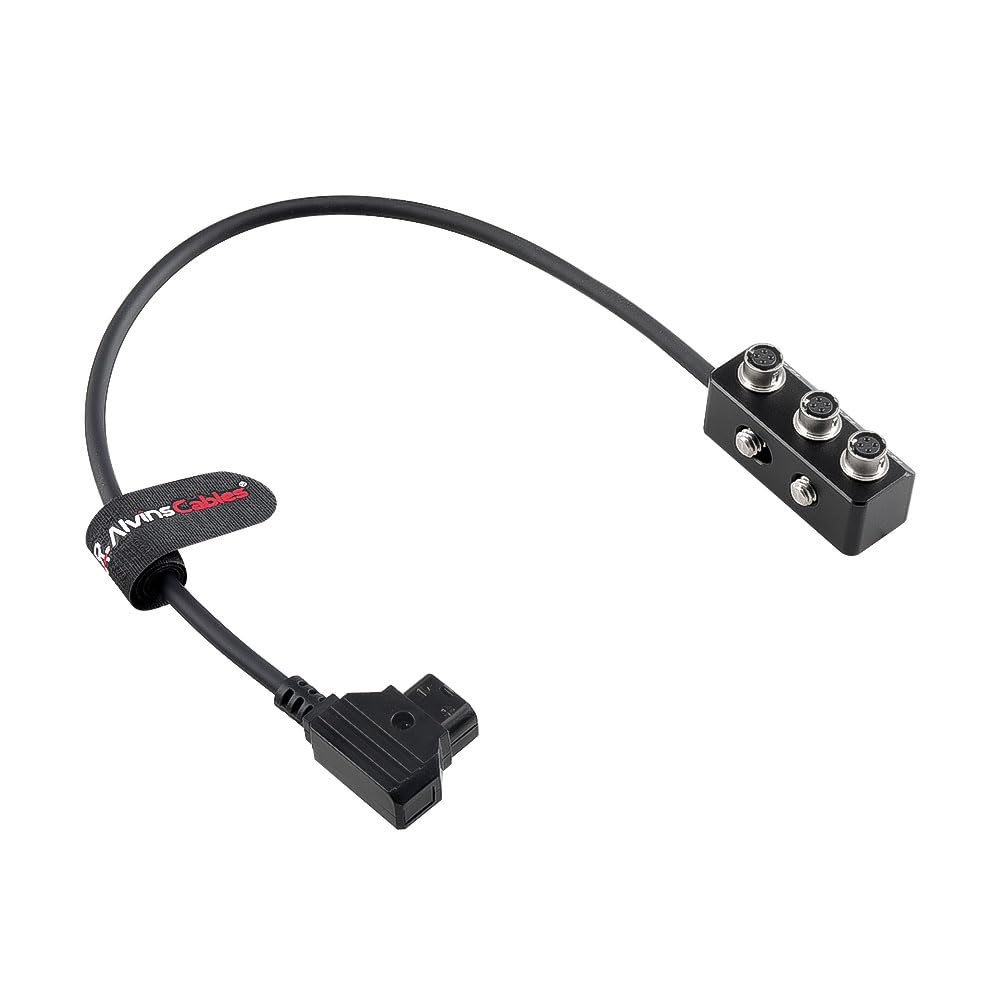Alvin's Cables Kabel rozgałęźny 1-3-D-Tap na 3-żeński Hirose 4-pinowy do nagrywarek Sound Devices 688 633, Zoom F4/F8/F8N, 30 cm / 11,81 cala