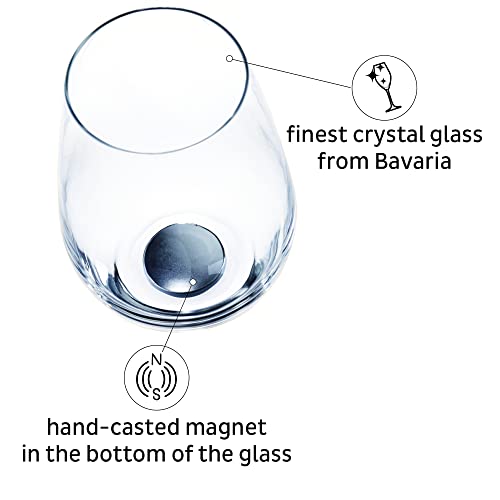 silwy Magnetic System, Crystal Glasses with Integrated Magnet and Metallic Coasters, Non-Slip Camping Glasses - Image 3