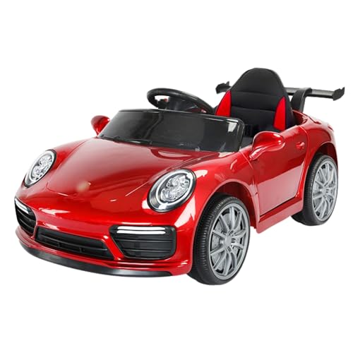 Coche Eléctrico para Niños. Vehículo Deportivo Infantil con Mando de Control y Pedal de Aceleración. Coche Descapotable Eléctrico con Música y Luces LED con Batería Recargable y Cargador Incluido.