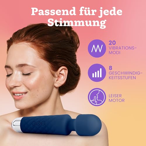 Vibrator für Frauen - Leises und Starkes Massagegerät + Akku - Sexspielzeug mit 20 Vibrationsmuster und 8 Geschwindigkeitsstufen - Kabelloser Dildo für Klitoris, G Spot - Oliver James