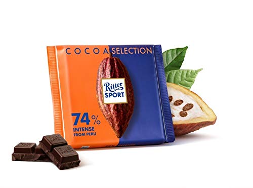 Amazon Com Ritter Sport Cocoa Selection 74 Intense Dark Chocolate Bars 3 5 Ounce 100g 12 Count Box Grocery Gourmet Food