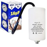 FÁCIL CONEXIÓN - Tipo de cable: Axial con 2 conductores. Conecte firmemente los cables del condensador 16uf 450v mediante conectores o terminales adecuados