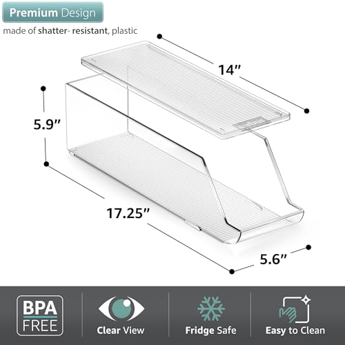 Sorbus Soda Can Organizer for Refrigerator & Egg Holder for Fridge Set, 1 Stackable Can Holder Dispenser Holds 12 Cans Each & 1 Egg Holders with Lid holds 14 eggs for Fridge, Pantry, Freezer, BPA-Free - Image 4