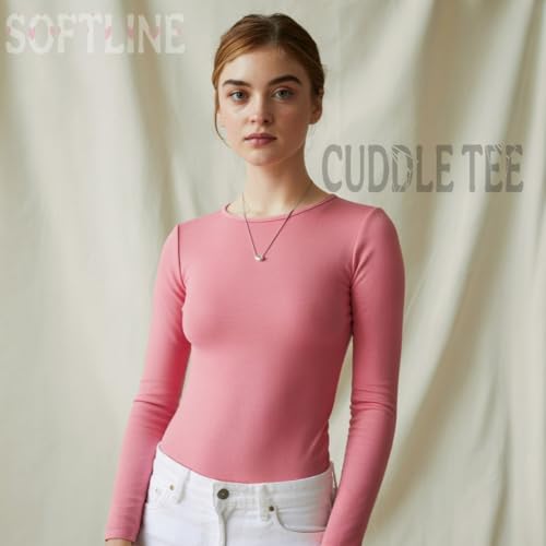Image of SIGHTBOMB Close Rim Ultra Soft Microfiber Round Neck Long Sleeve Cuddle TEE for Women