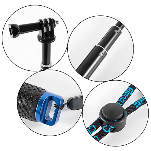 Alsukeay Selfie Stick Extendable Hand Grip Handheld Monopod Aluminum Telescopic Pole (7-19 Inch) Compatible With Gopro Hero 11 10 9 8 7 6 5 4 3+ 3 Session Sj4000 Sj5000 Action Cameras #TOP3