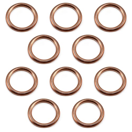 10 Pcs Joint Bouchon Vidange 16 x 22 x 2 mm, Joint Cuivre Vidange m16, Joint de Vidange pour Voiture et de Moteurs, Compatible avec Citroën, DS, Dacia, Fiat,...
