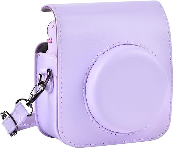 Careflection Protective & Portable Case Compatible with Fujifilm for Instax Mini 12 Instant Camera with Accessories Pocket and Adjustable Strap (Purple)-picture-16