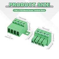 QUARKZMAN PCB-Klemmleiste 3.5mm 4-Polig Klemmenblöcke 300V 8A 4 Satz – Ansicht 2