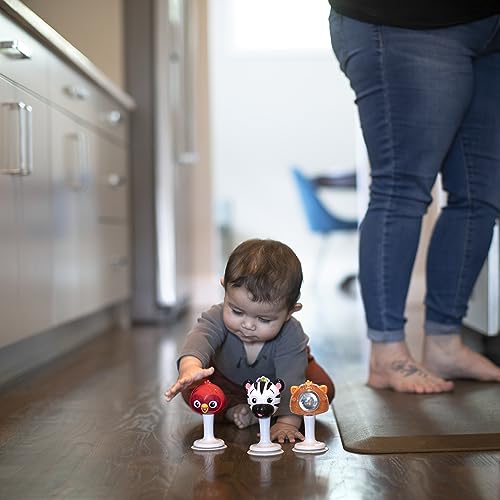 Image of Baby Einstein Rattle & Jingle Trio High Chair Suction Toys Take-Along Musical Rattle Set Age 6 Months +, Multicolor, 3 Count