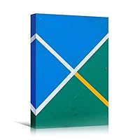 Canvas Wall Art Geometrical Patterns Abstract Colorful Geometric Hallway Minimalist Mixed Media Multicolor Patterns - 12x18 inches