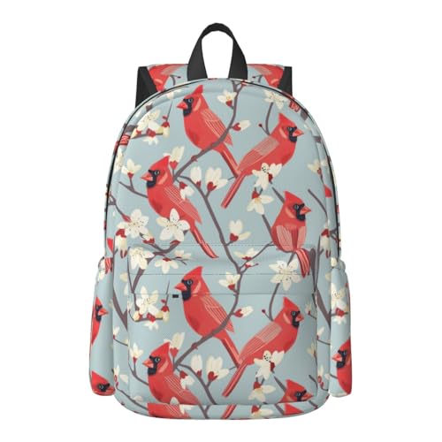 17 Inch Backpack Cardinals And Blooming Cherry Cute Red Panda Laptop Backpack Shoulder Bag School Bookbag Casual Daypack