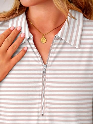 Image of ANRABESS Womens Summer Dresses Casual Sleeveless Ribbed Half Zip Polo Collar Tshirt Dress 2026 Spring Tunics Short Sundress