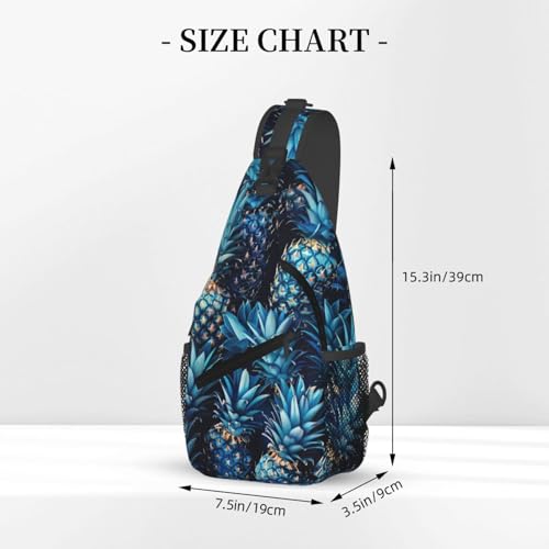 Sac de jour imprimé ananas bleu avec rangement compact et léger - 3