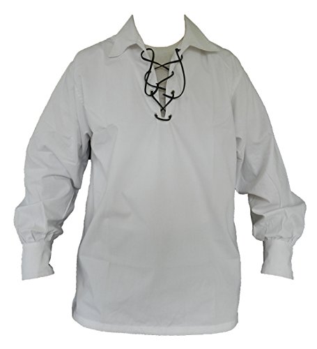 UT Kilts Jacobite Ghillie Shirt White Small (Small, White)