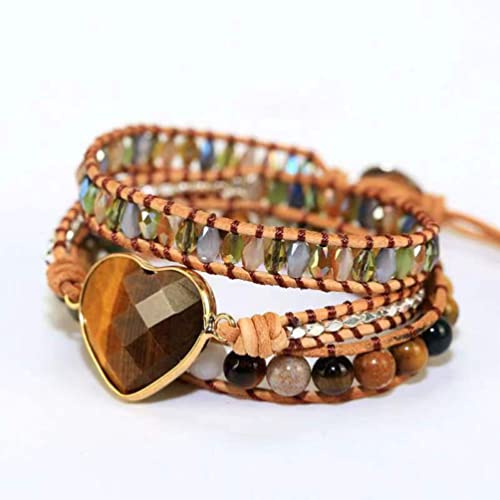 Image of Boho Stone Wrap Bracelet for Women,Turquoise Beaded Bracelet Jewelry Gift